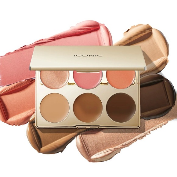 NEW IN BOX Iconic London Multi-Use Cream Blush Bronzer & Highlighter Palette - Picture 2 of 11